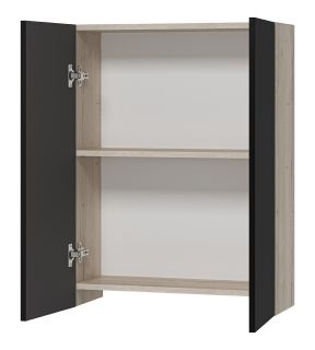 Подвесной шкаф Misty Поло 60см антрацит/дуб Галифакс белый